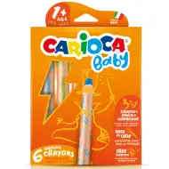 6-delni komplet voščenih barvic za dojenčke Carioca, 3 v 1