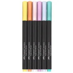 6-delni set barvnih flomastrov Faber-Castell: Black Edition pastelne barve slika 2