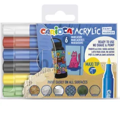 Acrilyc Akril Maxi marker 6-delni komplet - Carioca