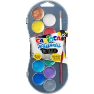 Akvarelni set s 12 kovinskimi barvami 30 mm - Carioca