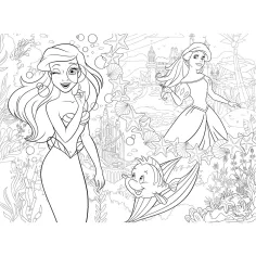 Ariel dva sveta 2 v 1, 48-delni Eco mini sestavljanka in pobarvanka 35x25 cm - Lisciani slika 3