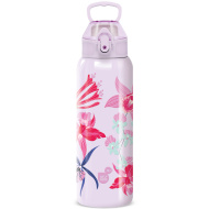 Ars Una: 3D Beach Flowers lila dvoslojna kovinska steklenica 700 ml