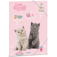 Ars Una: Čajanka ljubkih živali, mapa z elastiko z motivom mačk, velikost A4