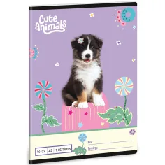 Ars Una: Cute Animals - Aussie A/5 črtast zvezek za 1. razred 14-32