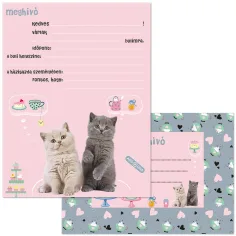 Ars Una: Cute Animals čajanka z mačkami, 10-delni komplet vabil z ovojnicami slika 1