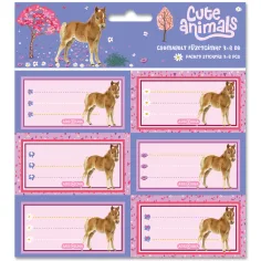 Ars Una: Cute Animals pakirane nalepke za zvezke s konji 3×6 kosov