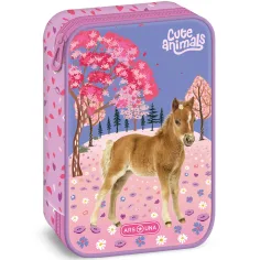 Ars Una: Cute Animals večnadstopenjski peresnik z motivom konj 15,5x22,5x4,5 cm