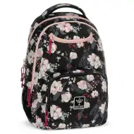 Ars Una: Flowery Black cvetlična AU-6 šolska torba, nahrbtnik 34x45x26cm