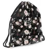 Ars Una: Flowery Black cvetlična najstniška torba za telovadbo, športna torba 37,5x46cm