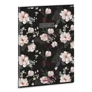 Ars Una: Flowery Black dodatna sponka gladek zvezek A/4