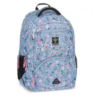 Ars Una: Pearl Blossom Blue cvetlična ergonomska šolska torba, nahrbtnik 33x45x24cm