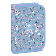 Ars Una: Pearl Blossom modra zložljiva napolnjena peresnica 12,8×19,3×3,6 cm