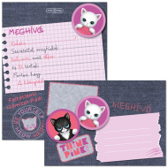 Ars Una: Think Pink - komplet 10 vabil z motivom mačk s priloženimi ovojnicami