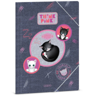 Ars Una: Think Pink prisrčna mačja mapa z elastiko, velikost A4