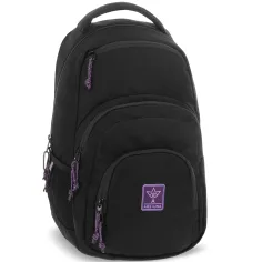 Ars Una: dekliški črno-vijoličen Cordura šolski nahrbtnik AU-2 32x46x22 cm