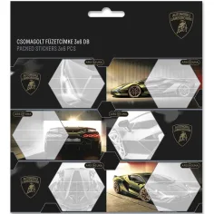 Ars Una: rumene nalepke za zvezke z motivom Lamborghini, pakirane, 3×6 kosov