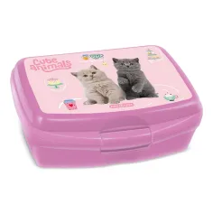 Ars Una: škatla za malico z mačkami "Cute Animal Tea Party" 16,5 x 6 x 13,5 cm