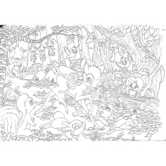 Bambi 2 v 1, 60-delni puzzle in pobarvanka 50x35 cm - Lisciani slika 3