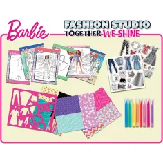 Barbie Skupaj Sijajmo pobarvanka in set za oblačenje - Lisciani slika 2