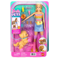 Barbie komplet za sprehajanje psov na rolerjih - plavolasa punčka - Mattel