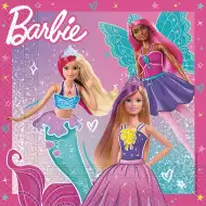 Barbie papirnati prtički set – 2-slojni, 33x33 cm, 20 kos
