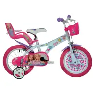 Barbie roza-belo otroško kolo velikosti 16 - kolo Dino Bikes