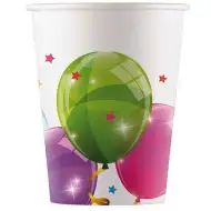 Barvni baloni papirnati kozarci 8-delni set 200ml
