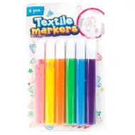 Barvni tekstilni flomastri, komplet 6 kos