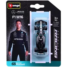 Bburago: Mercedes-AMG Petronas F1 W16 F1 (2025/) dirkalni avtomobil, kovinski model v merilu 1:64 (George Russel #68)