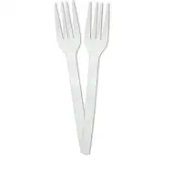 Bela reciklabilna vilica, set 10 kosov