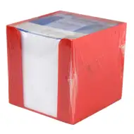 Beležnica v rdečem držalu, 750 listov, 9x9x9 cm