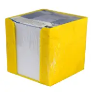 Beležnica v rumenem držalu, 750 listov, 9x9x9 cm