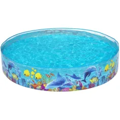 Bestway: Fill N Fun™ Odyssey otroški bazen s trdimi stenami z morskim vzorcem Ø 244 x 46 cm