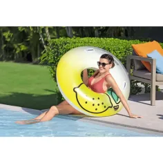 Bestway: Napihljivi plavalni obroč z limoninim vzorcem in ročajem, 114 cm slika 4