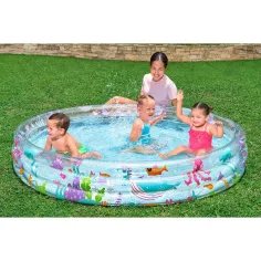 Bestway: Prozoren bazen z motivom vodnega sveta in tremi obroči, 183 x 33 cm slika 3