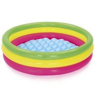 Bestway: Swim Squad™ pisan napihljiv plitek bazen s tremi obroči Ø 102 x 25 cm