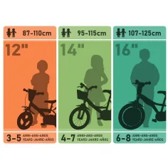 Bluey 14” otroško kolo s držalom za bidon in pomožnimi kolesci v beli-modro-zeleni barvi – kolo Dino Bikes slika 5