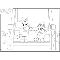 Bluey kužki na stopnicah 2 v 1, 48-delni Eco mini puzzle in pobarvanka 35x25 cm - Lisciani slika 3