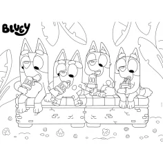 Bluey na počitnicah 2 v 1, 24-delni Eco maxi puzzle in pobarvanka 70x50 cm - Lisciani slika 3