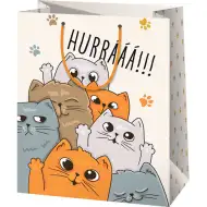 Cardex: "Huraaa!!!" velika darilna vrečka s motivom mačke 26x13x33cm