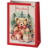 Cardex: Green Grass božična medvedja ekskluzivna velika darilna vrečka 27x14x33 cm