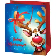 Cardex: Velika darilna vrečka z rdečenosim jelenom 26x13x33 cm