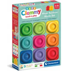 Clemmy: 9-delni komplet mehkih gradbenih kock v barvah mavrice - Clementoni