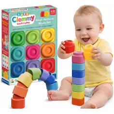 Clemmy: 9-delni komplet mehkih gradbenih kock v barvah mavrice - Clementoni slika 2