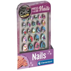 Crazy Chic: Set samolepilnih umetnih nohtov z metuljem, 1 kos – Clementoni slika 2