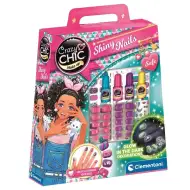 Crazy Chic: Svetleči set za okrasitev nohtov z nalepkami in dodatki - Clementoni