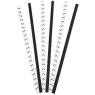 Črno-beli komplet 50 papirnatih slamčic.