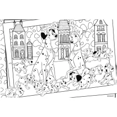 Disney 101 dalmatince 2 v 1, 24-delni puzzle in pobarvanka 50x35cm - Lisciani slika 3