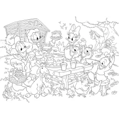 Disney Donaldova račja družina 2 v 1 maxi 35-delni puzzle in pobarvanka 70x50 cm – Lisciani slika 2