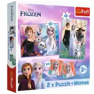 Disney: Ledeno kraljestvo 2.- Princeske na svoji zemlji puzzle in spominska kartica 2 v 1 set - Trefl